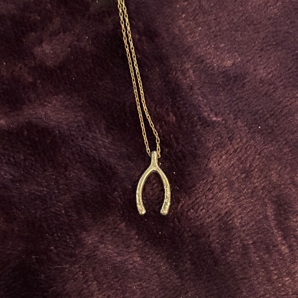 Elegant Gold Wishbone Necklace (handmade)